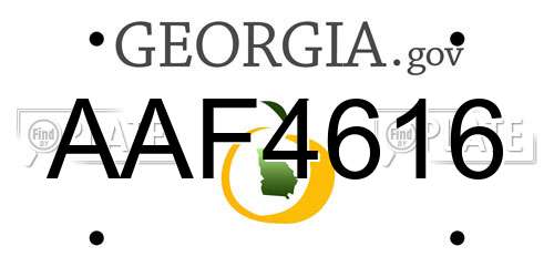 AAF4616 Georgia License Plate