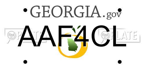 AAF4CL Georgia License Plate