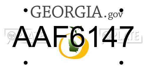 AAF6147 Georgia License Plate