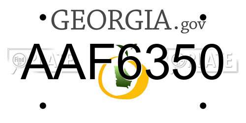 AAF6350 Georgia License Plate