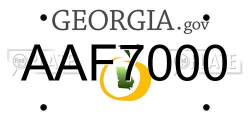 AAF7000 Georgia License Plate
