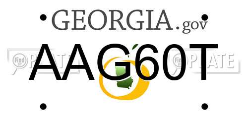 AAG60T Georgia License Plate
