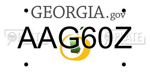 AAG60Z Georgia License Plate