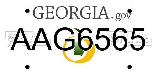AAG6565 Georgia License Plate