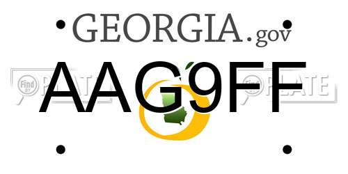 AAG9FF Georgia License Plate