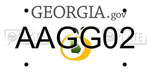 AAGG02 Georgia License Plate