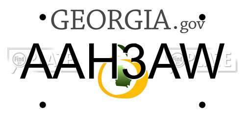 AAH3AW Georgia License Plate