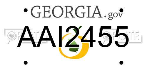 AAI2455 Georgia License Plate