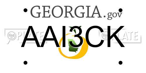AAI3CK Georgia License Plate
