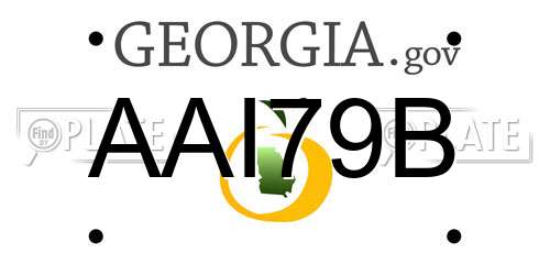 AAI79B Georgia License Plate