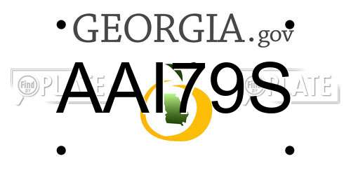 AAI79S Georgia License Plate