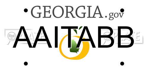 AAITABB Georgia License Plate