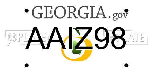 AAIZ98 Georgia License Plate