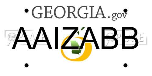 AAIZABB Georgia License Plate