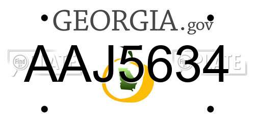 AAJ5634 Georgia License Plate
