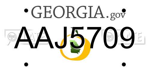 AAJ5709 Georgia License Plate