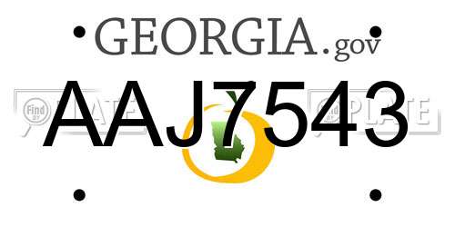 AAJ7543 Georgia License Plate