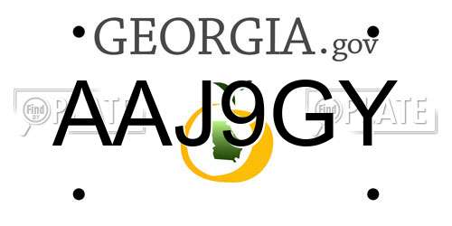 AAJ9GY Georgia License Plate