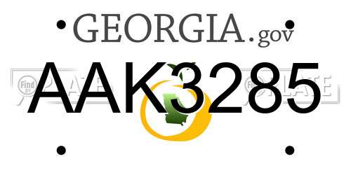 AAK3285 Georgia License Plate