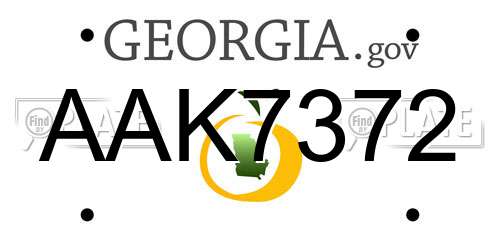 AAK7372 Georgia License Plate