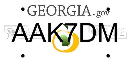 AAK7DM Georgia License Plate
