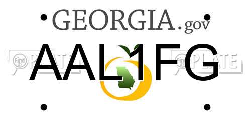 AAL1FG Georgia License Plate