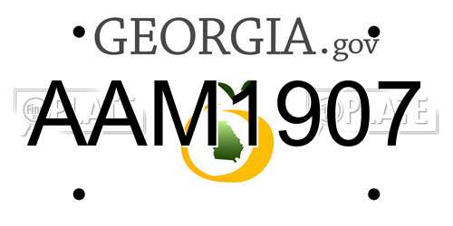 AAM1907 Georgia License Plate