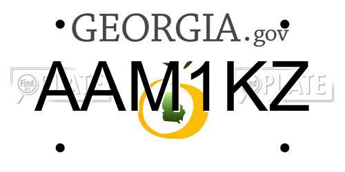 AAM1KZ Georgia License Plate