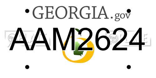 AAM2624 Georgia License Plate