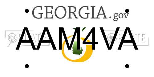 AAM4VA Georgia License Plate