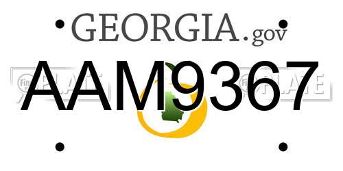 AAM9367 Georgia License Plate