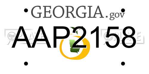 AAP2158 Georgia License Plate