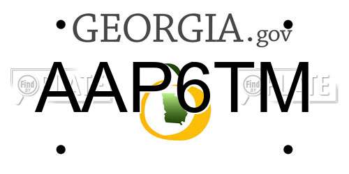 AAP6TM Georgia License Plate