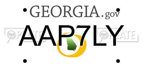 AAP7LY Georgia License Plate