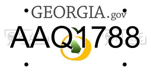 AAQ1788 Georgia License Plate