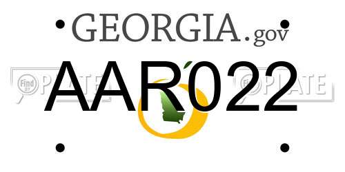 AAR022 Georgia License Plate