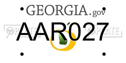 AAR027 Georgia License Plate