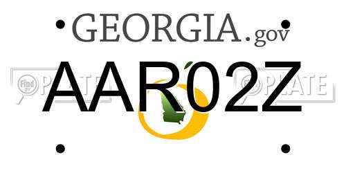 AAR02Z Georgia License Plate