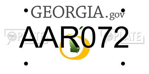 AAR072 Georgia License Plate