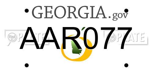 AAR077 Georgia License Plate