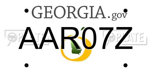 AAR07Z Georgia License Plate