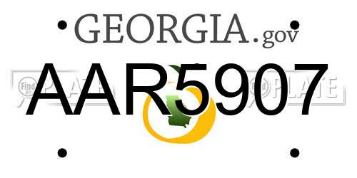 AAR5907 Georgia License Plate