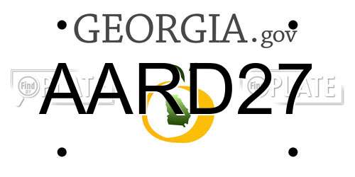AARD27 Georgia License Plate