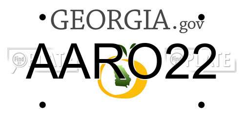 AARO22 Georgia License Plate