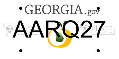 AARQ27 Georgia License Plate