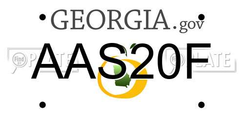 AAS20F Georgia License Plate