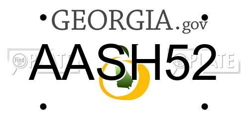 AASH52 Georgia License Plate