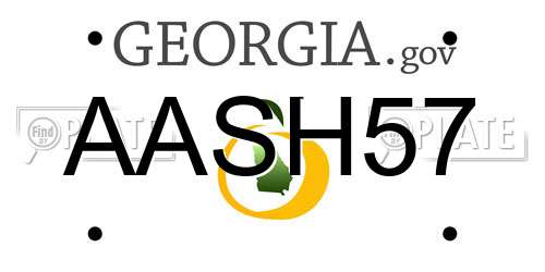 AASH57 Georgia License Plate