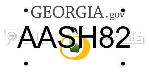 AASH82 Georgia License Plate