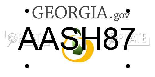 AASH87 Georgia License Plate